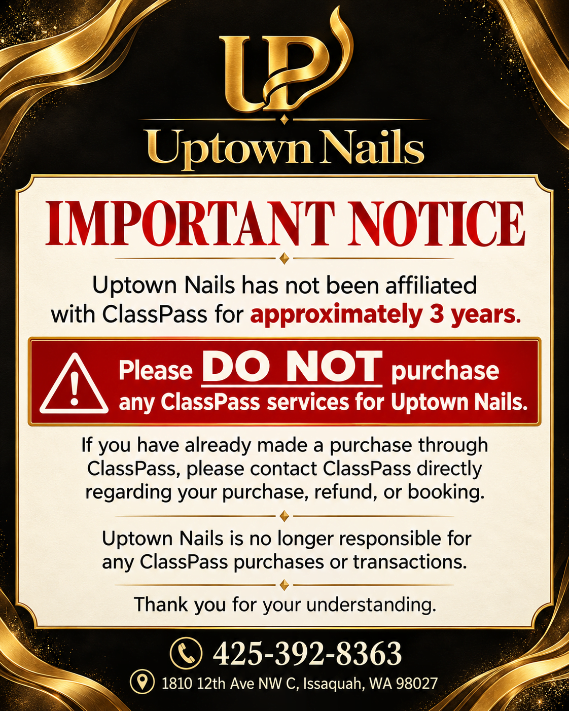 Uptown Nails promotional poster